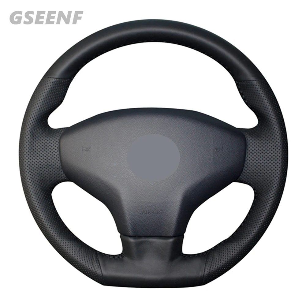 

Car Steering Wheel Cover For Citroen Elysee C-Elysee 2014 New Elysee Peugeot 301 Black Hand-stitched Soft Artificial Leather