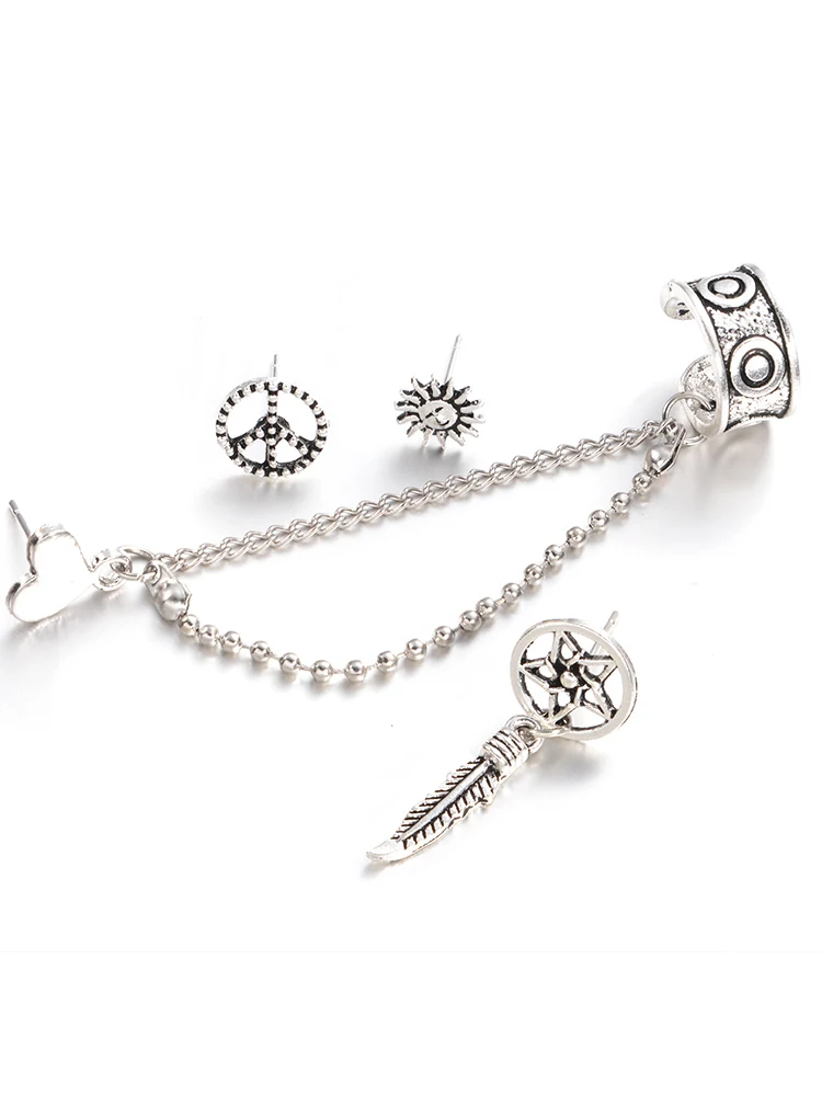 6 шт цыганские клипсы серьги Ловец снов Звездные Листья винтажные для женщин