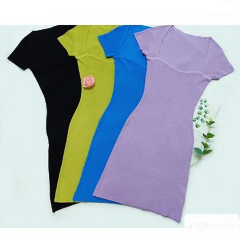 

Summer Knitted Bag Hip Shoulder French Sexy Blue Dress Women Office Lady Sleeveless Office Lady