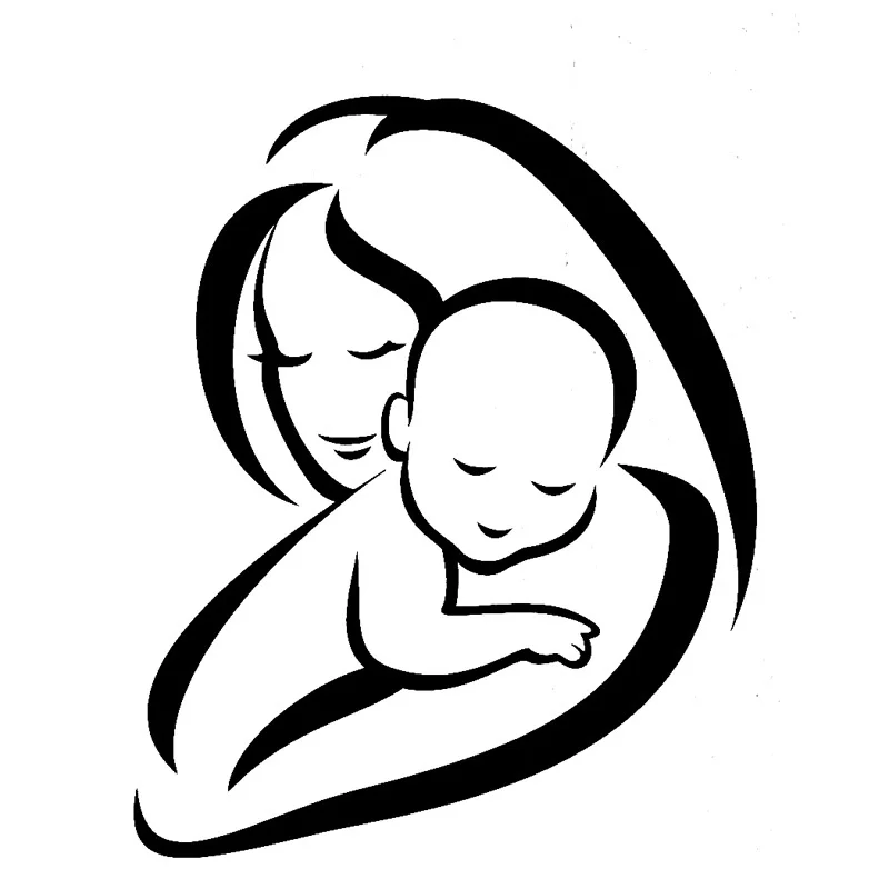 

Creative Mother Holding Her Child Fashion Car Styling Sticker Pvc Personalized Auto Cover Scratches Decal Decoration14*10cm