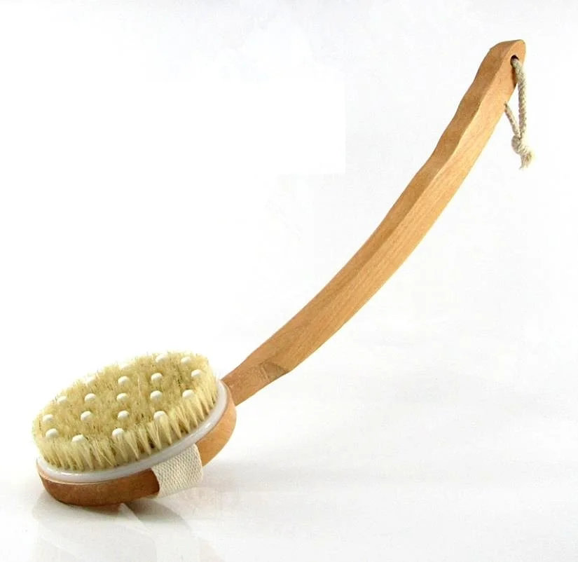 

Soft Bead brush shower Curved Handle Detachable Bristle Bath Brush Adult Comfort Massage Relax Long Bath Brush