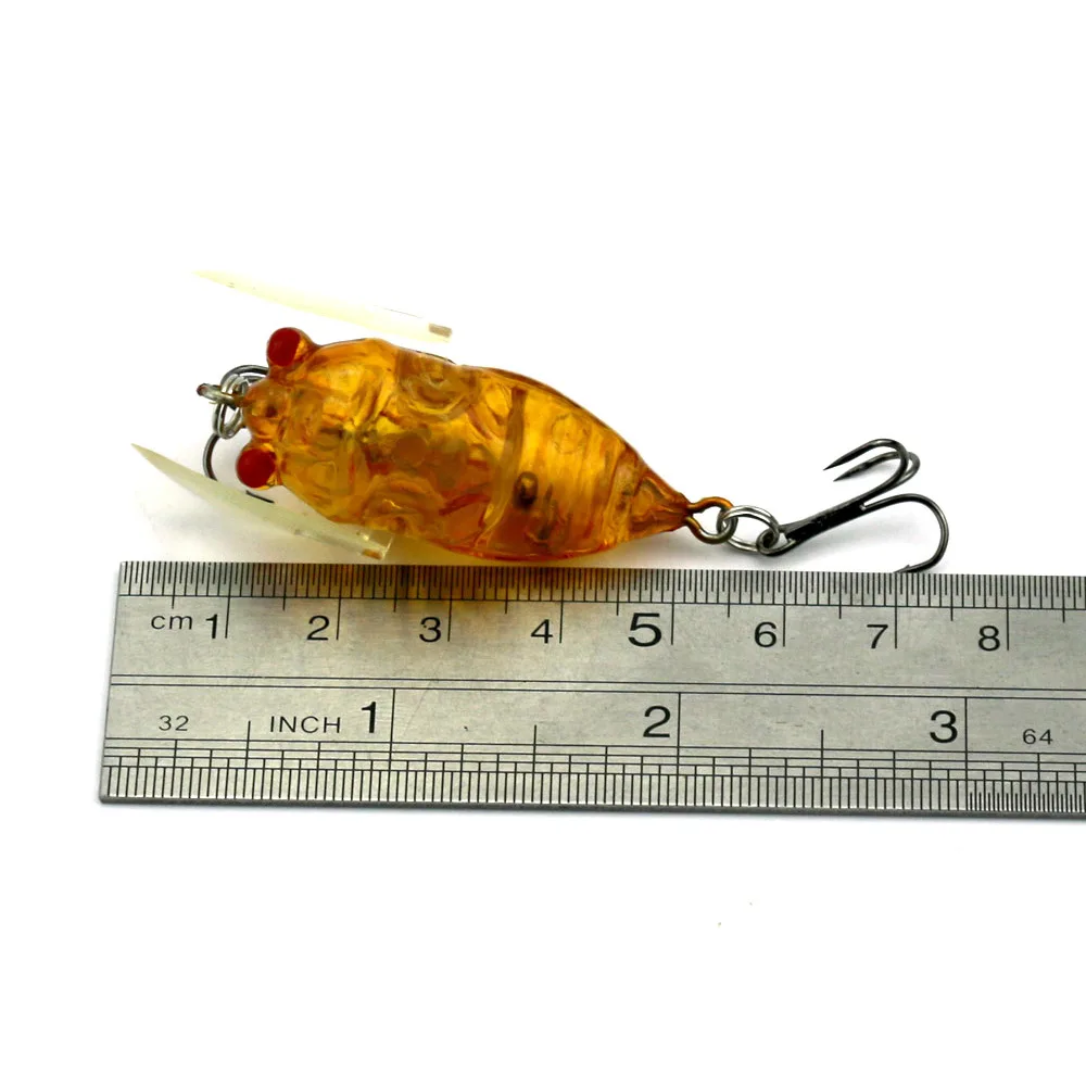 1PCS Pesca Bionic Insect Popper Fishing Lures 5cm 6.4g Simulation Cicada Wing Topwater Wobbler Artificial Hard Bait Crankbaits |