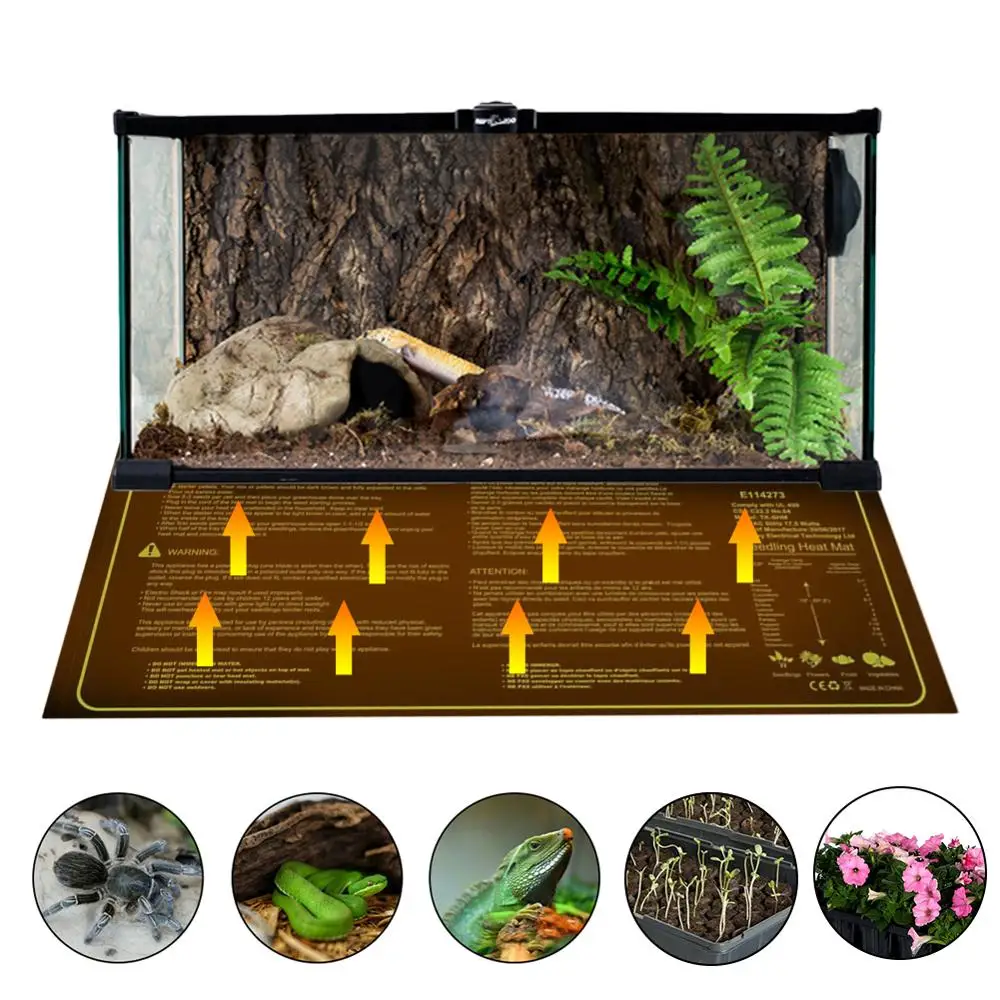 

Reptile Heating Mat, Pet Heating Pad Reptile PVC Durable Heat Pad Waterproof Foldable Heating Warm Mat For Small Animals