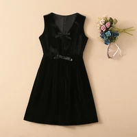 sexy v neck dress 2021 summer sexy party club women sequined bow deco sleeveless slim fitted a line casual black dress mini