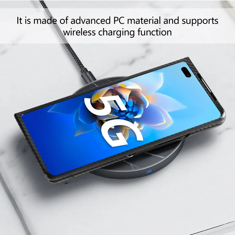 for huawei mate x2 5g case luxury carbon fiber back protection phone cover with stand holder for huawei mate x 2 funda free global shipping