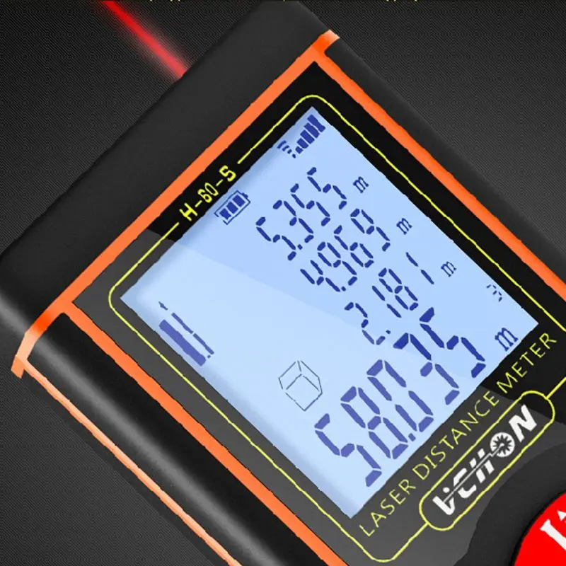 

40/60/80/100m Handheld Infrared Ray Rangefinder 360 Degrees Level Bubble Area Measure