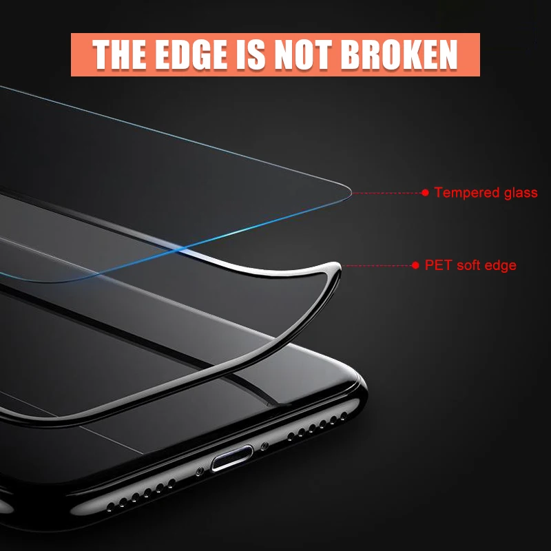 9D изогнутое мягкое Защитное стекло для iPhone 7 6 6S 8 Plus X Закаленное Защитное стекло для iPhone X XR XS Max 7 6 стеклянная пленка