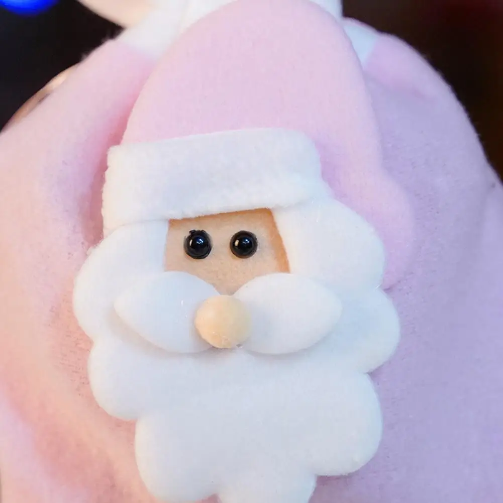 2pcs Christmas Gift Bags Santa Flannel Bags Drawstring Canvas Santa Bag Kids Candy Bag Pouch For Storing Christmas Presents