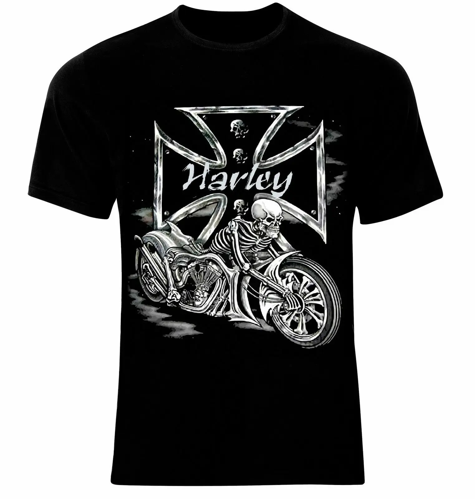 

Cool Fashion Skull Motorrad Biker Rocker Motorcyclist Rider T-Shirt. Summer Cotton Short Sleeve O-Neck Mens T Shirt New S-3XL