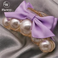 fkewyy hair accessories 2021 fashion women sweet wedding accessories hairpins bowknot pearl tiara clips headbands for hair woman