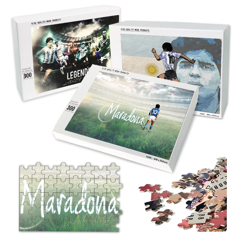 Ball King Diego Maradona Poster Anime Figure Wooden Jigsaw Puzzles 300/1000 Pieces for Adults Childrens Game Puzzle Toys Gift