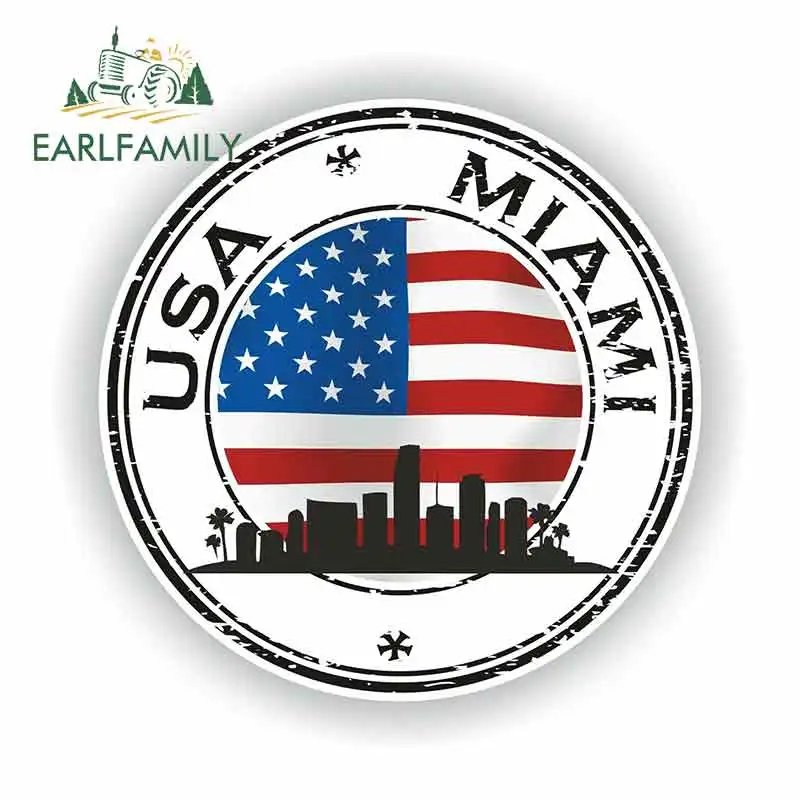 EARLFAMILY 13 см x для уплотнения Стикеры США Майами штамп мотоцикла машина бампер окно