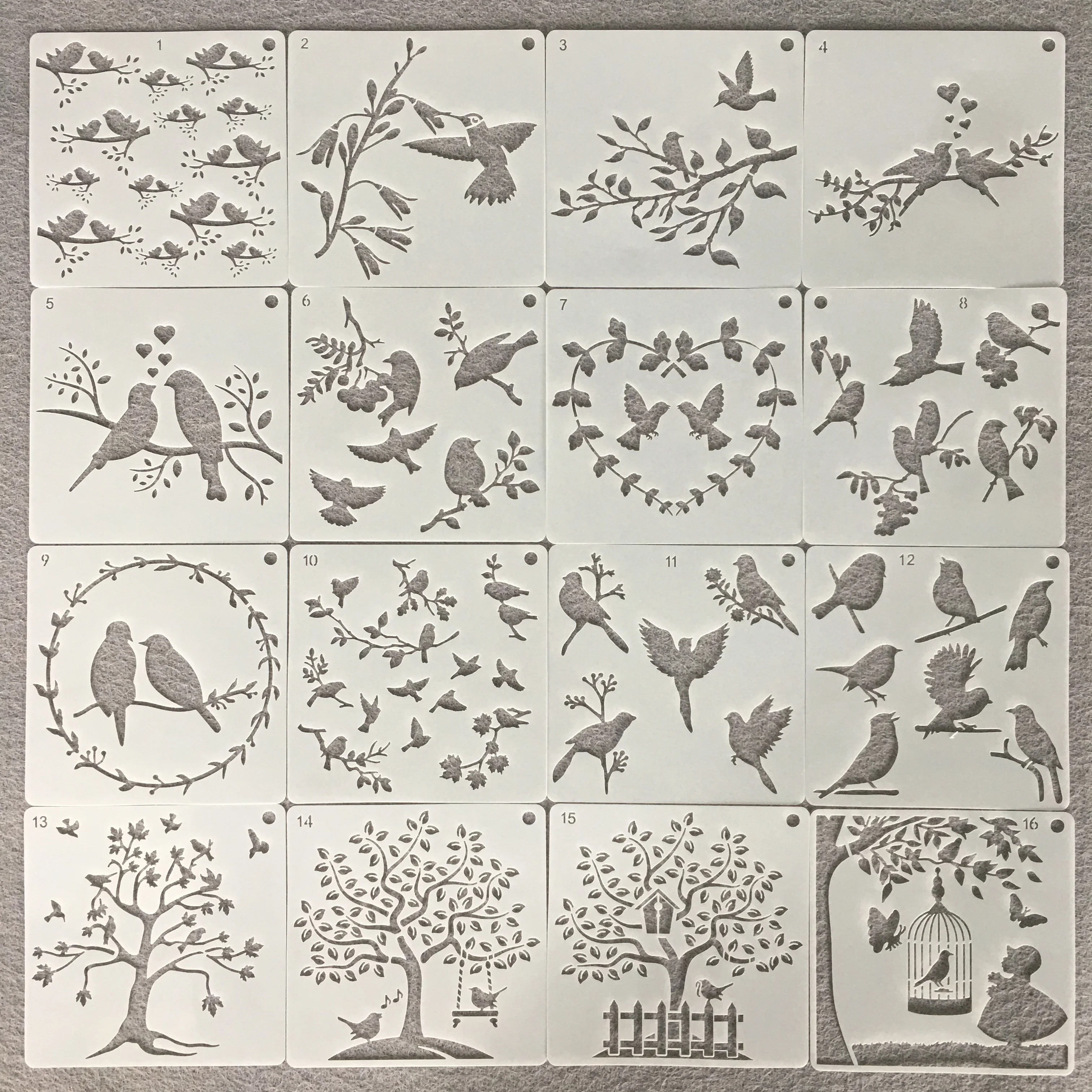 

16Pcs/Set 15cm Birds Swallow Tree DIY Layering Stencils Painting Scrapbook Coloring Embossing Album Decorative Template