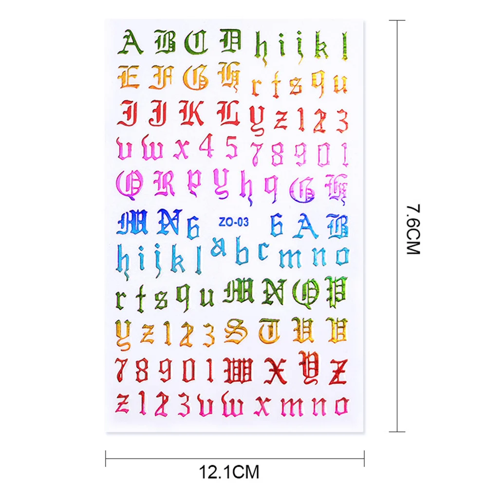 Слайдер для ногтей с надписью в готическом стиле стикеры 3D на ногти Nail Art неоновый