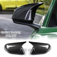 2pcs car rear view mirror cover shell case trim for ford mustang 2015 2020 car side wing rearview mirror cover cap