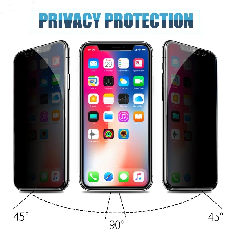 3 шт. закаленное стекло для iPhone 11 Pro MAX XS XR X защита экрана конфиденциальности I Phone SE