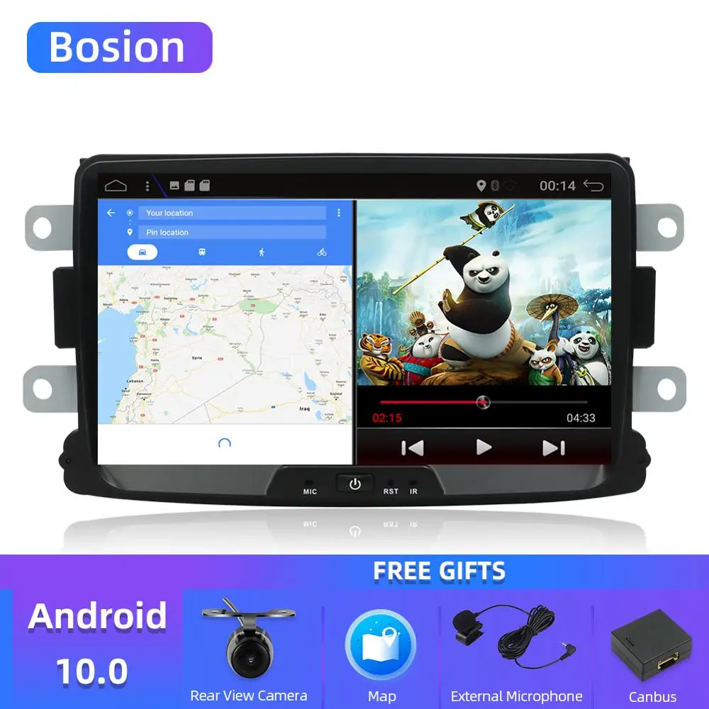 Автомобильный dvd проигрыватель Bosion android 10 0 для Dacia лодgy Logan Duster Sandero 1 din радио gps