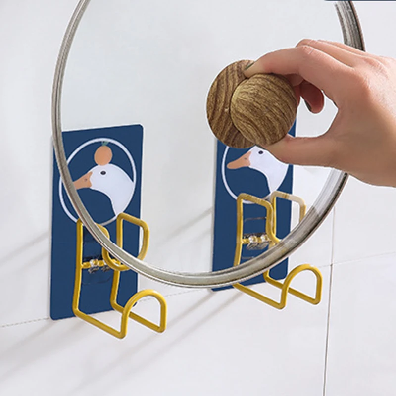 

Punch-Free Non-marking Stainless Steel Washbasin Hook Durable Self Adhesive Hooks Wall Mount Hooks for Bathroom Kitchen