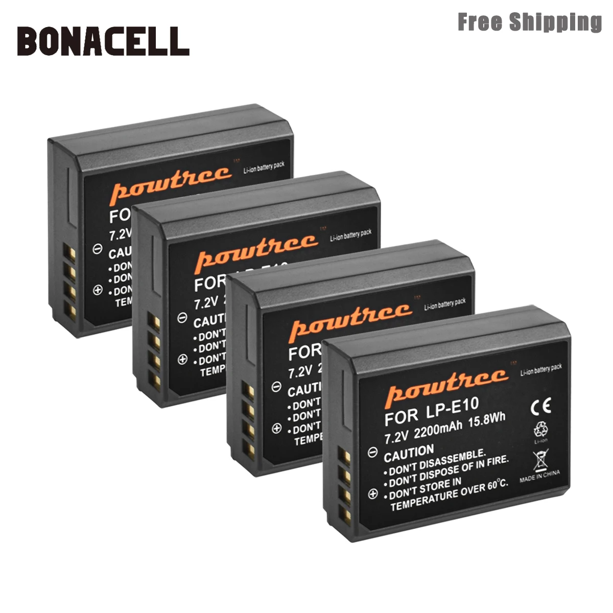 Bonacell 2200 мА/ч, LP-E10 LP E10 LPE10 цифровой Камера Батарея для Canon 1100D 1200D 1300D Rebel T3 T5 поцелуй X50 X70 Батарея L50