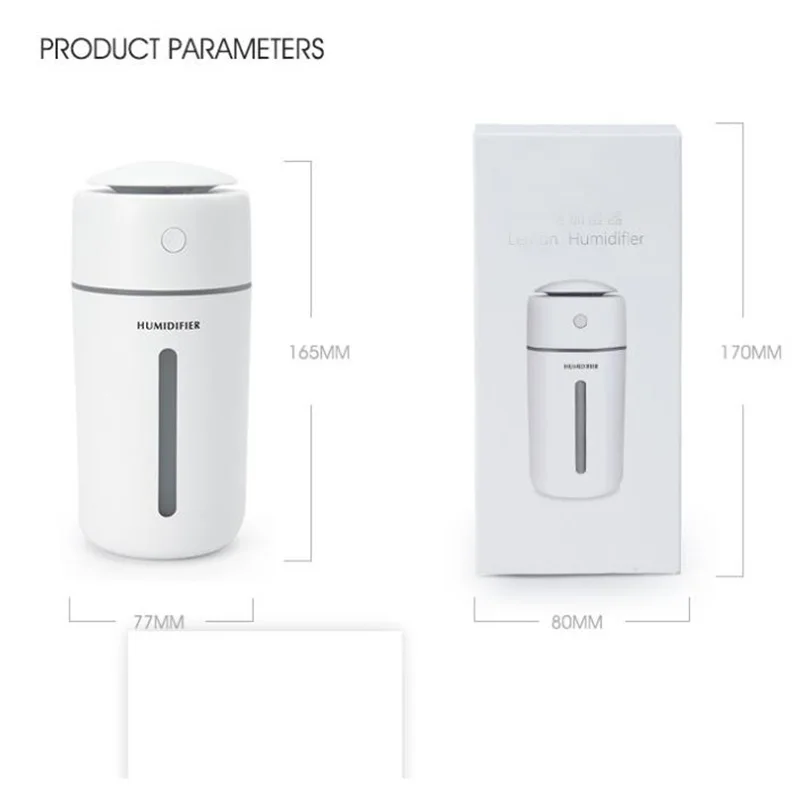 

Car Air Humidifier Water Aromatherapy LED 350ML USB for Office Home Wireless Humidification Aroma Essential Oil Diffuser