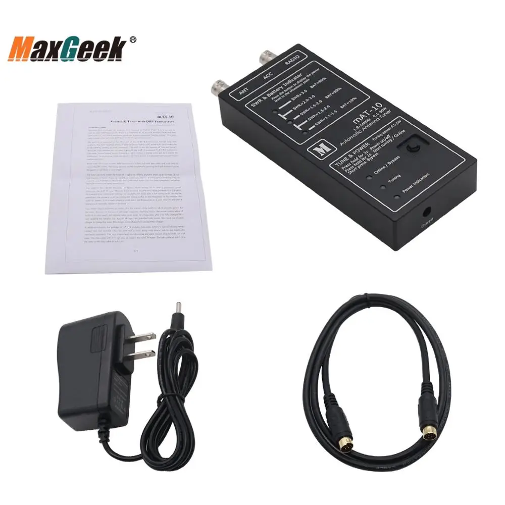 Автоматический антенный тюнер Maxgeek mAt 10 1 8 54 МГц 0 30 Вт для радиоприемника YAESU FT 817/818