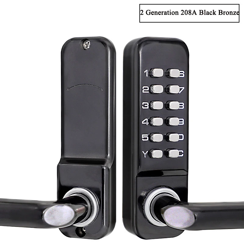 Серебряный Длинная Ручка Бесключевой Механический Цифровой Дверной Замок