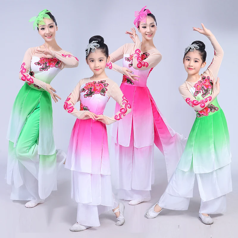 

2019 new classical dance performance clothing adult female elegant Chinese jasmine ethnic dance costume Umbrella Dance