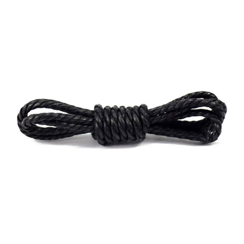 Black Воском три нити Повседневное шнурки для полукедов 70/90/100 см круглый парусиновые туфли со шнуровкой ботинки martin Ботинки со шнурками струны - Цвет: Black