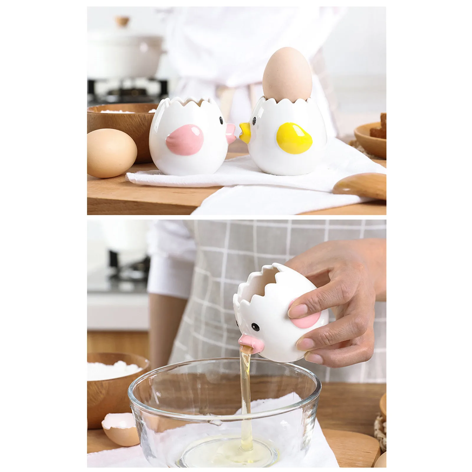 

Cute Egg York White Separator York Extractor Divider Chick Mouth Egg White Liquid Strainer Filter