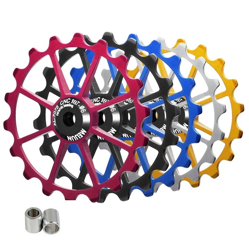 

MEIJUN 18T MTB Bicycle Rear Derailleur Jockey Wheel Ceramic Bearing Pulley Road Bike Guide Roller Idler 4mm 5mm 6mm