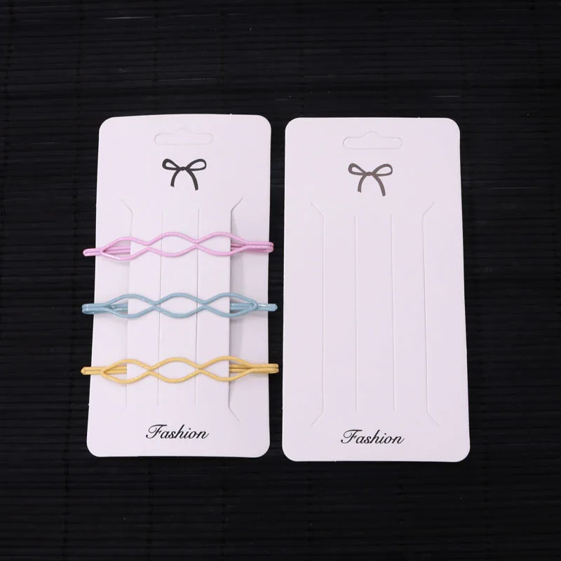 

100pcs 6.5*12.5cm Fashion Hairpin Rectangular Paper Card Hair Clips Bow Jewelry Accessories DIY Display Packaging Cards