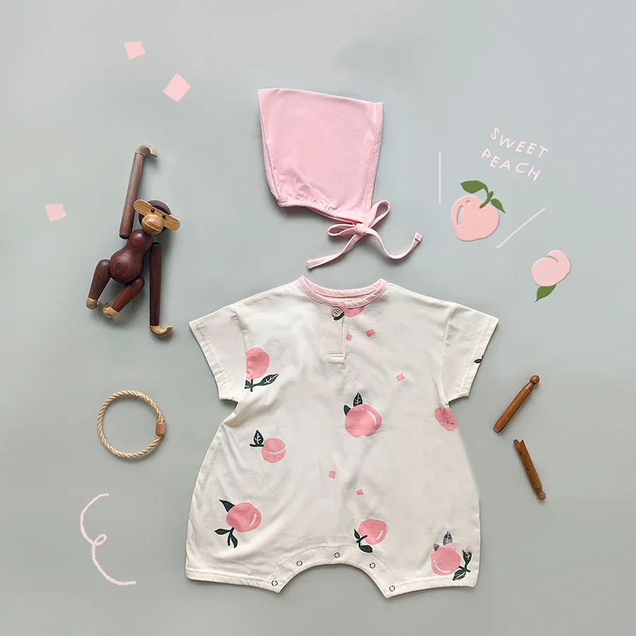 

2021 Baby Summer Romper Round Neck Short Sleeve Printed Jumpsuit