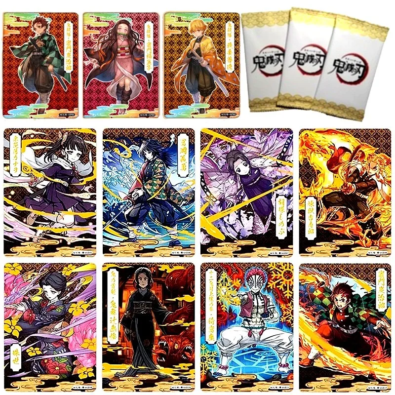 Juego de mesa para cartas Demon Slayer Kamado Tanjirou Nezuko Zenitsu, juego de mesa para cartas, juguetes de navidad, regalos para ni&ntilde;os, paquete de 1/2/3-0