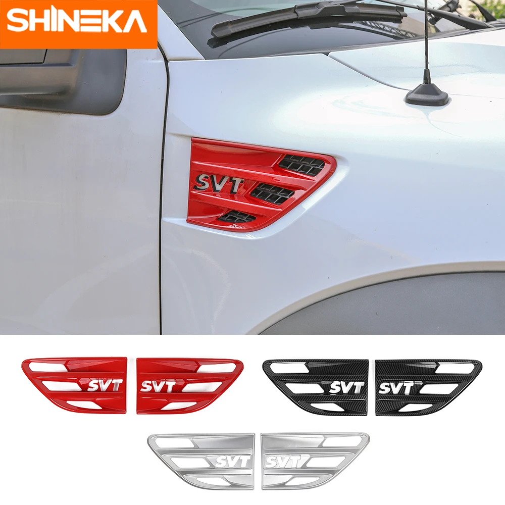 

Наклейка SHINEKA для Ford F150, ABS, решетка крыла, вентиляционные отверстия, накладка, аксессуары для Ford F150, Raptor 2009-2014, SVT, буквы для стайлинга