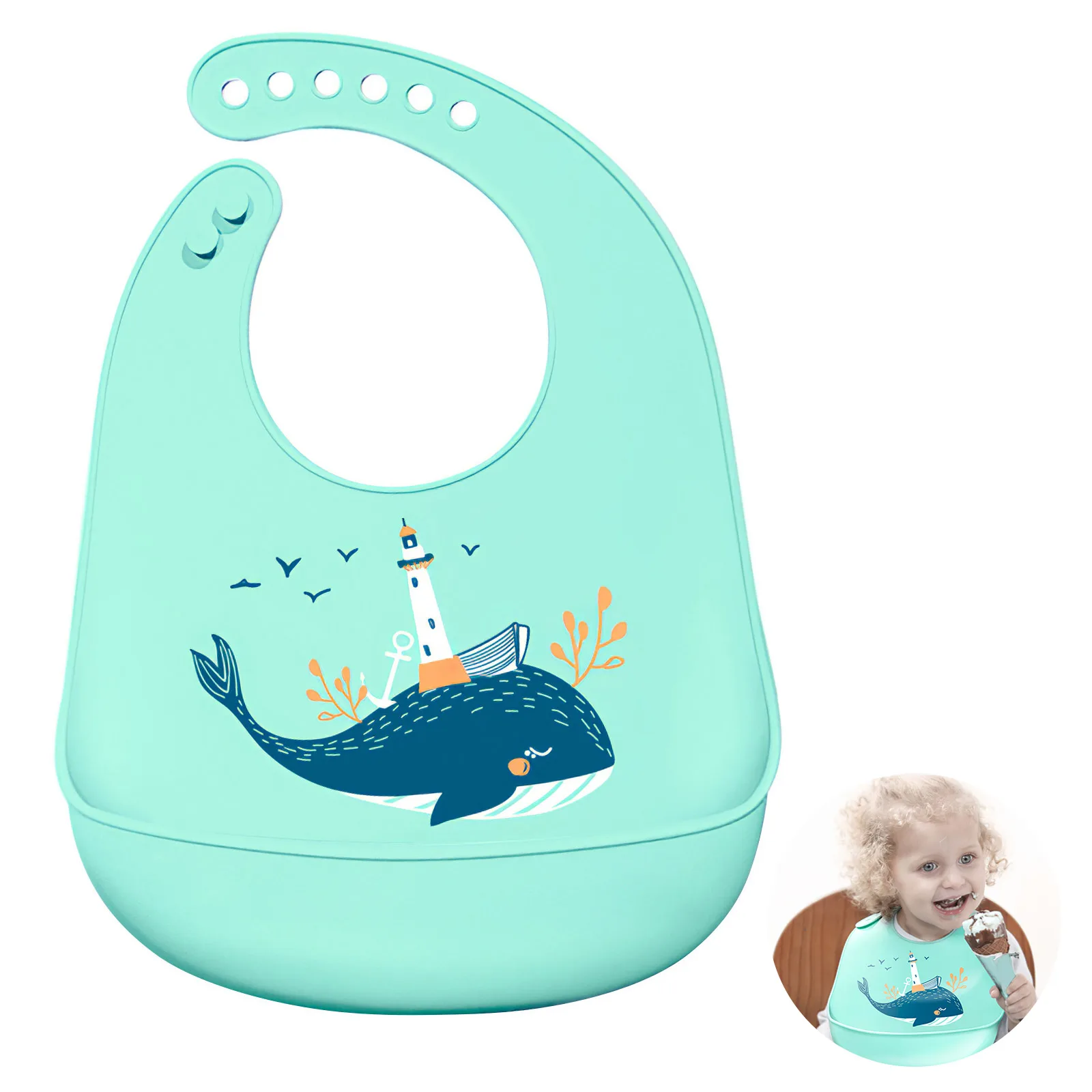 

Мультяшный цветной нагрудник для кормления ребенка силиконовый регулируемый водонепроницаемый мягкий домашний фартук для новорожденного...