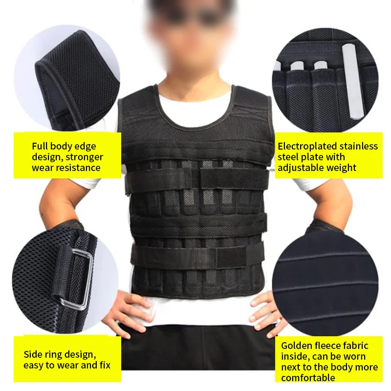 

1.5kg Adjustable Loading Weighted Vest for Gym Training Exercise Swat Sanda Sparring Boxing Weight Vest Fitness Equipments