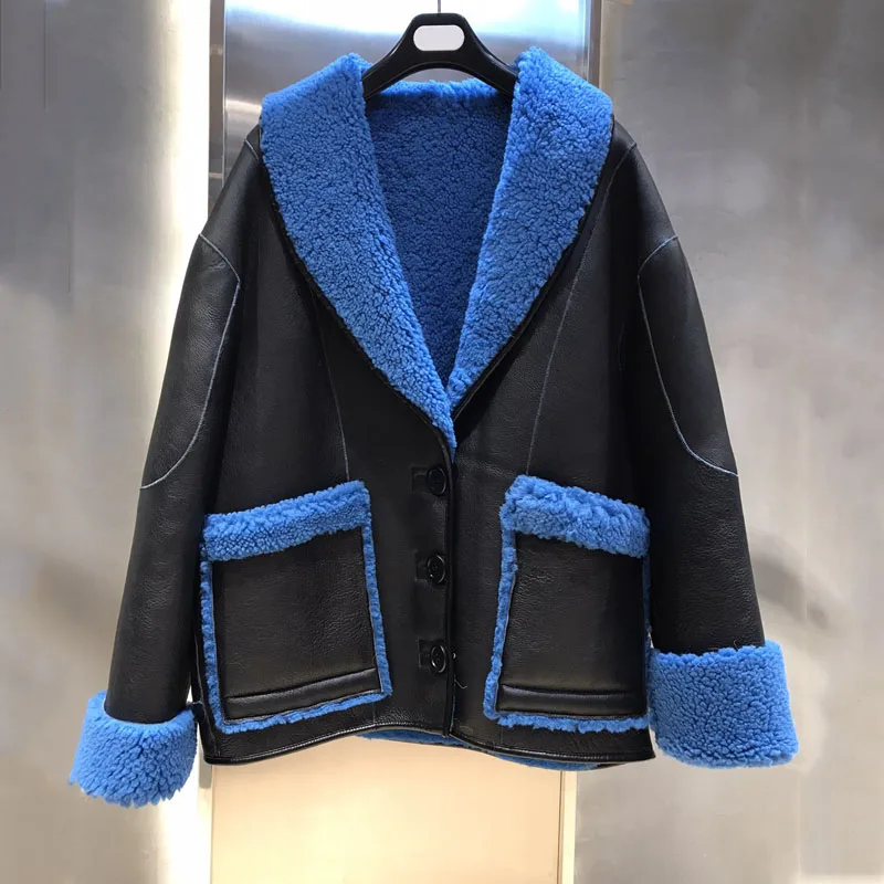 

Женское зимнее пальто с отложным воротником, из натурального меха