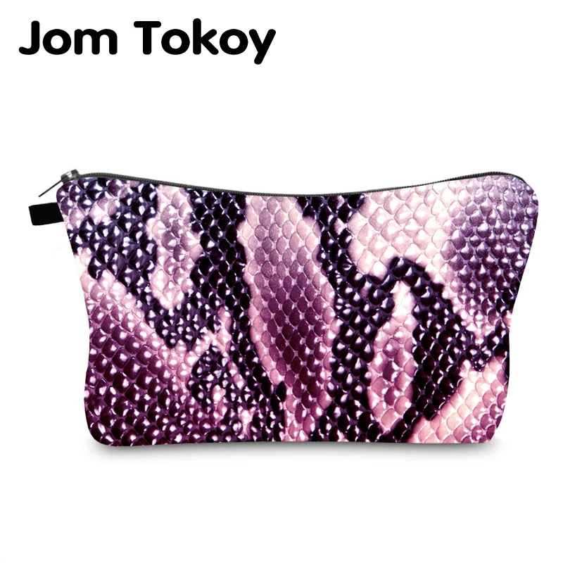 Косметичка Jom Tokoy с принтом под змеиную кожу персонализированные косметички