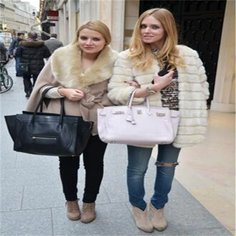 New Ladies Fur Coat Womens European And American Fashion Mid-Length Imitation Mink Jackets Thick Autumn And Winter