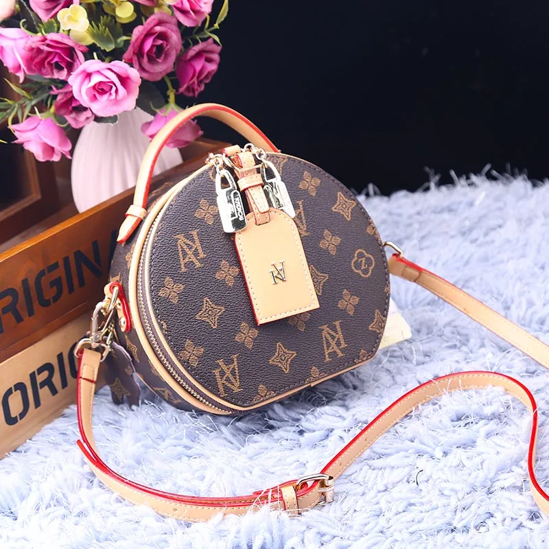 

Women's Bag 2021 New Fashion Printed Bag Casual All-match Shoulder Messenger Small Round Bags Women Purse and Handbag Sac A Main