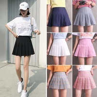high waist skort skirt school student short dresses pleated tennis with inner shorts girl lady skirt uniform badminton yoga