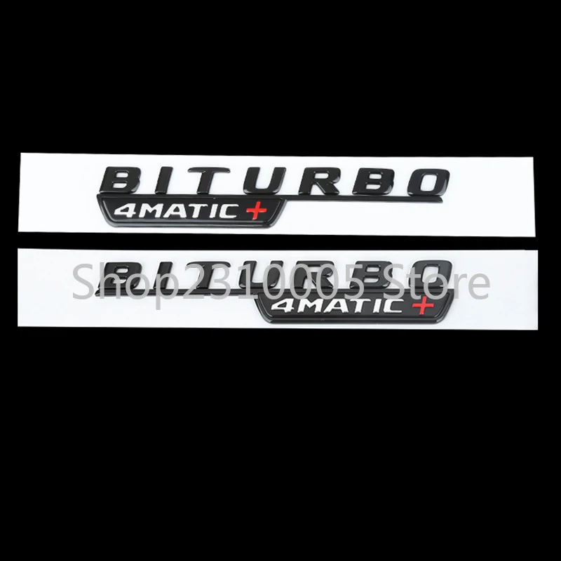 2017 Flat Letters Emblem C43 C55 C63 E63 E65 S63S G65 ML63 SL55 CLS63 GLC43 GLE63 V8 BITURBO TURBO 4MATIC+ for Mercedes AMG Rear |
