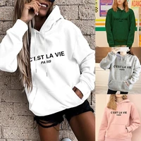 fashion hoodie oversized pockets womens bottoming long sleeved top with text printing girls casual loose pullover sweatshirt