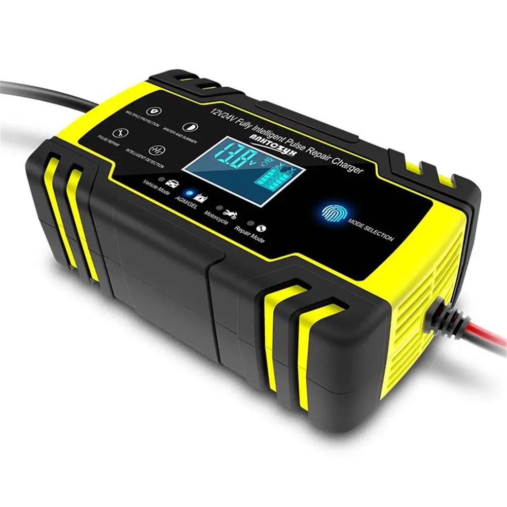 

Car Battery Charger 12/24V 8A Touch Screen Pulse Repair LCD Battery Charger For Car Motorcycle Lead Acid Battery Agm Gel Wet