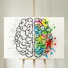 Настенный художественный постер мозга, математика, художественная психология, Подарочный Декор