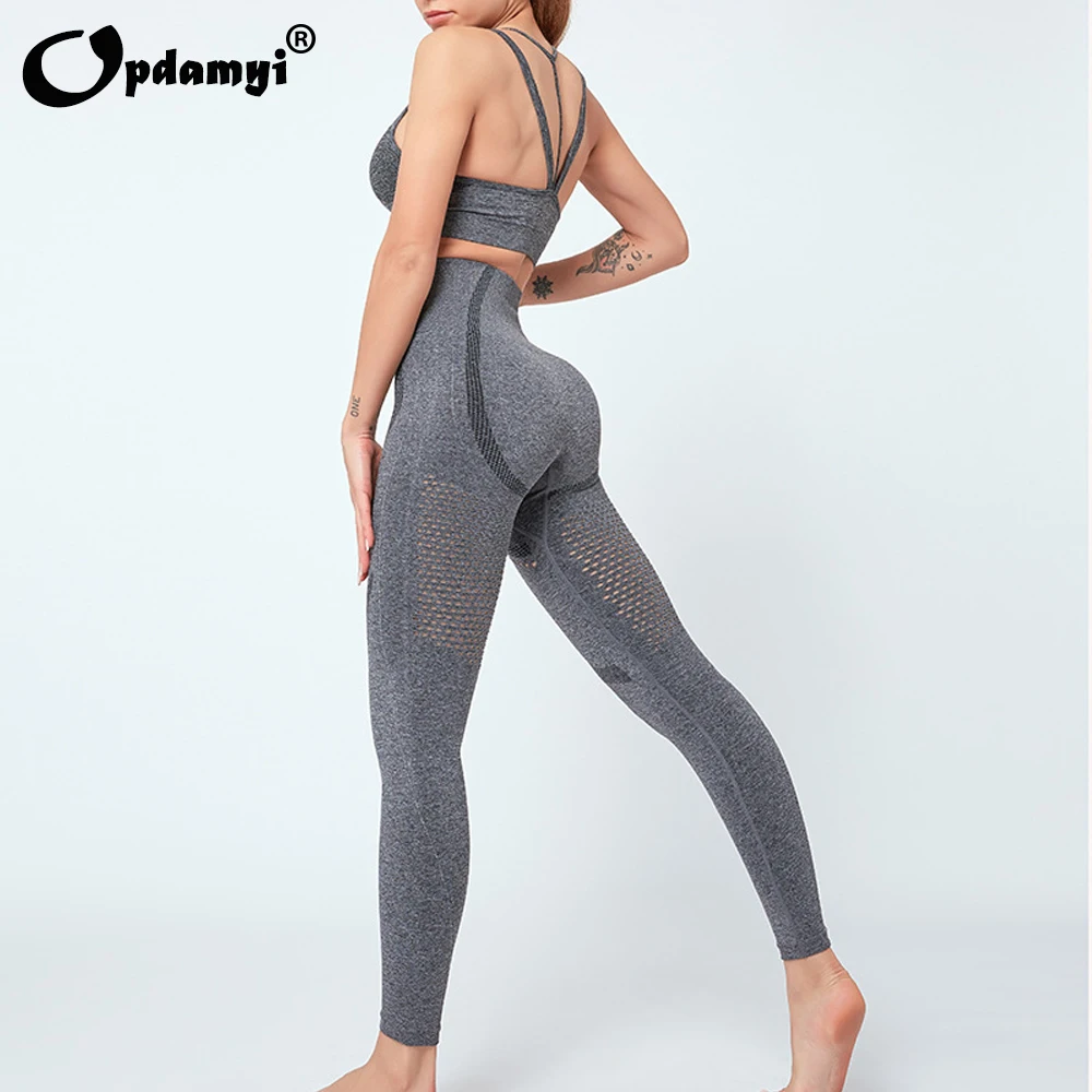 Бесшовный Женский костюм для фитнеса и йоги высокоэластичное Спортивное нижнее