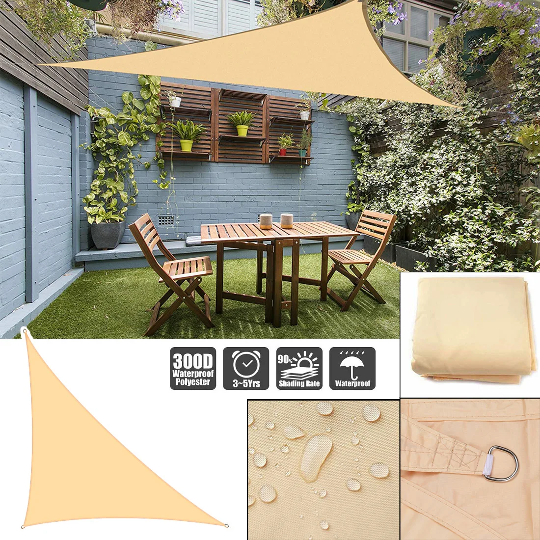 

300D oxford right triangle visor sun sail pool cover sunscreen awnings for outdoor waterproof sail shade cloth gazebo canopy