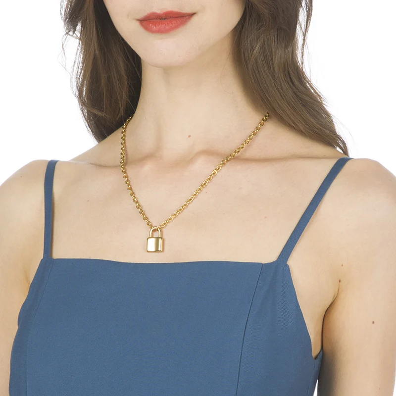 Мужское и женское ювелирное изделие ожерелье с замком из нержавеющей стали