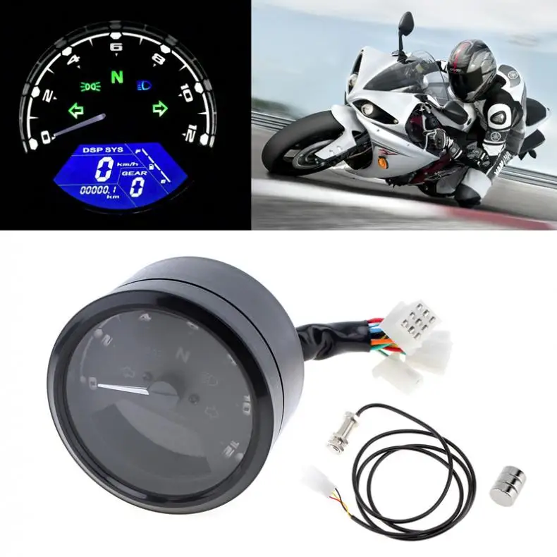 Цифровой тахометр спидометр одометр для мотоцикла скутера тележки квадроцикла