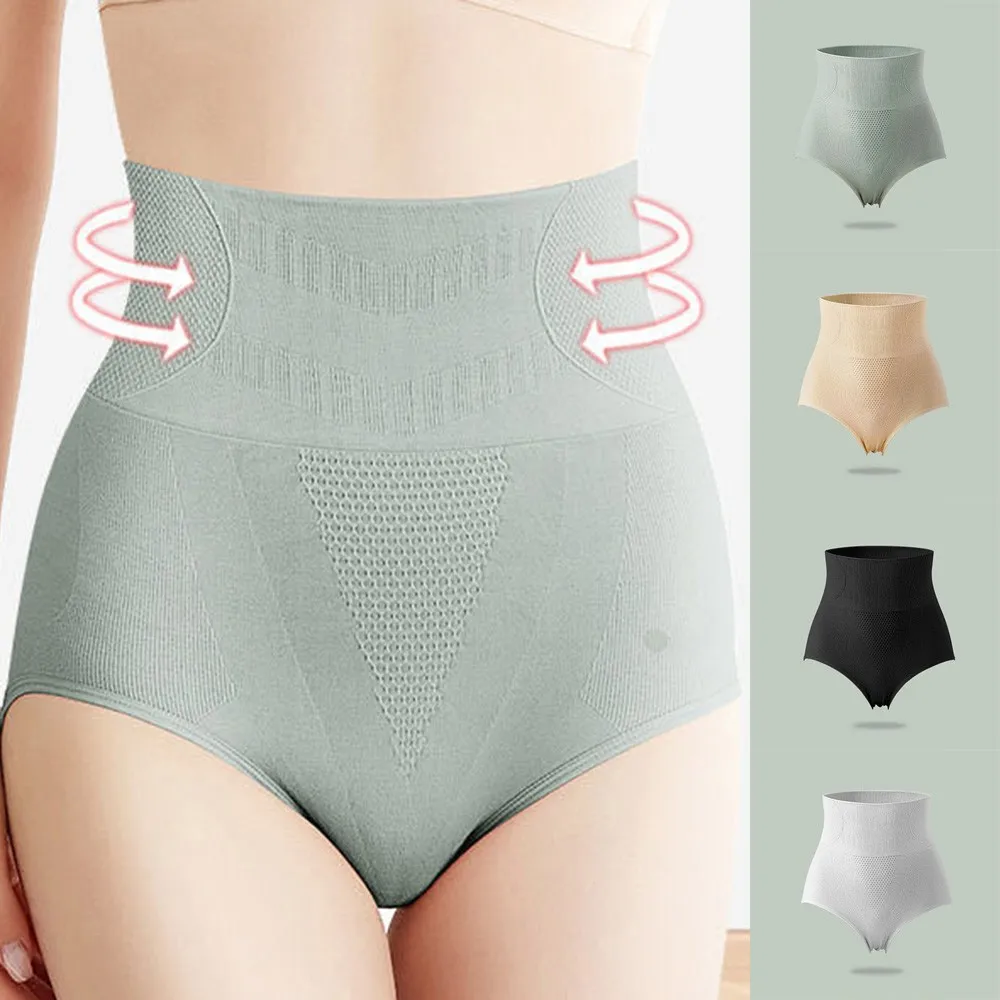 

Seamless Women's Underwear Polyamide High Waist Hip-lift Graphene Cotton Crotch Panties Briefs Shaping Solid Color Sexy Lingerie